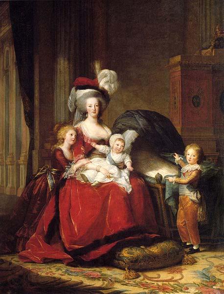 elisabeth vigee-lebrun Marie Antoinette and her Children Norge oil painting art